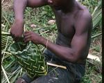 weaving a basket