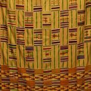Narrow strip woven Kente. Ashanti people, Ghana